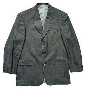 Gianfranco Ruffini Italy Wool Blazer Jacket Brown Check Mens 40R Vintage